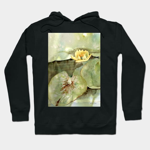 Water lily in watercolour Hoodie by thryngreen